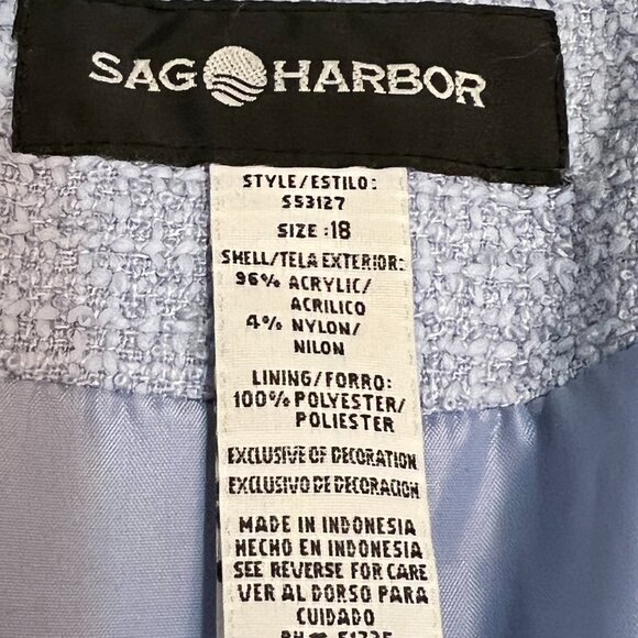 NWT Sag Harbor Women's Blazer 18 Fringe Tweed Jacket Purple Workwear - Picture 5 of 11